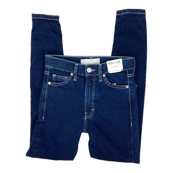 TopShop Jamie Raw Indigo High Waist Skinny Jean Size 24 NWT $75 MSRP - Picture 1 of 6
